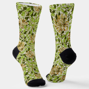 William Morris Green Lonicera Bloemige Behang Sokken