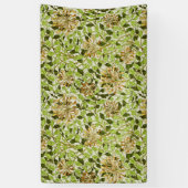 William Morris Green Lonicera Bloemige Behang Spandoek (Verticaal)