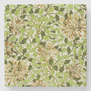 William Morris Green Lonicera Bloemige Behang Stenen Onderzetter