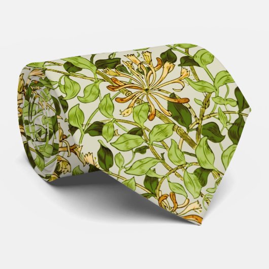 William Morris Green Lonicera Bloemige Behang Stropdas (Opgerold)