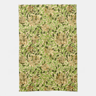William Morris Green Lonicera Bloemige Behang Theedoek