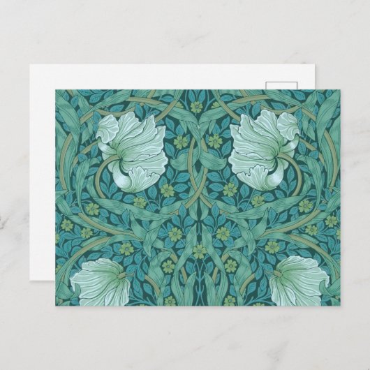 William Morris - Green Pimpernel Pattern Briefkaart (Voorkant / Achterkant)
