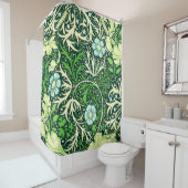William Morris - Green Seaweed Pattern Douchegordijn (In situ)