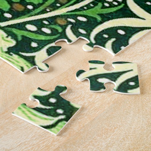 William Morris - Green Seaweed Pattern Legpuzzel (Zijkant)