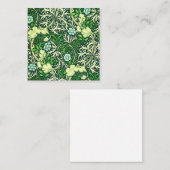 William Morris - Green Seaweed Pattern Vierkante Visitekaartje (Voorkant / Achterkant)