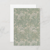 William Morris Green Tulip Textile Print Bedankkaart (Voorkant / Achterkant)