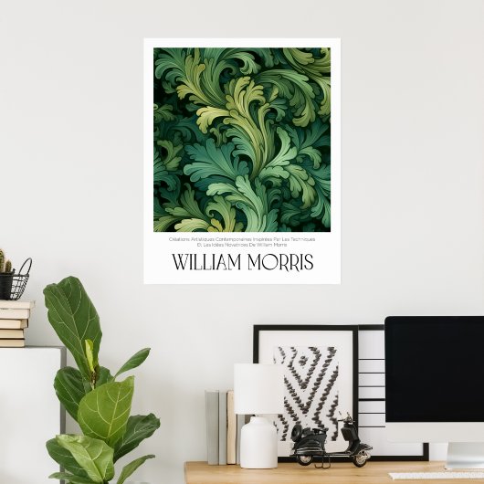 William Morris  Green verlaat de botanische tuin Poster (Thuiskantoor)