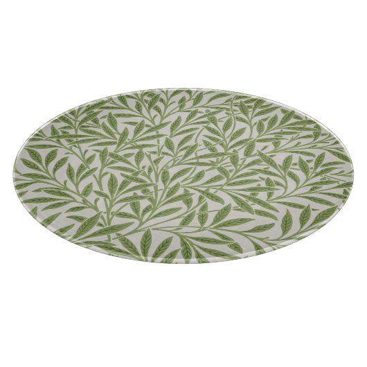  William Morris Green Willow Leaves Pattern Snijplank (Hoek)