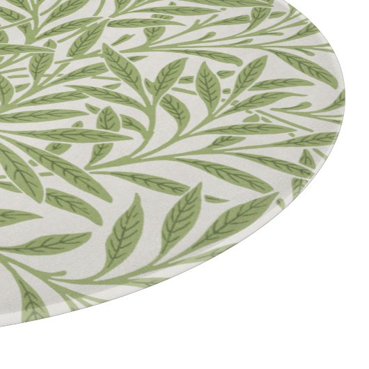  William Morris Green Willow Leaves Pattern Snijplank (Hoek)