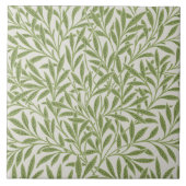  William Morris Green Willow Leaves Pattern Tegeltje (Voorkant)