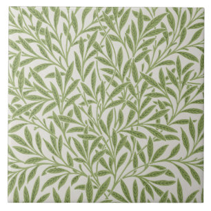 William Morris Green Willow Leaves Pattern Tegeltje