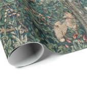 William Morris Greenery Forest Animal Botanical Cadeaupapier (Rol Hoek)