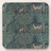  William Morris Greenery Forest Animals Bier Onderzetter (Voorkant)