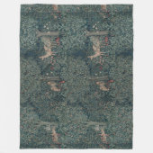  William Morris Greenery Forest Animals Fleece Deken (Voorkant)