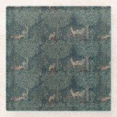  William Morris Greenery Forest Animals Glazen Onderzetter (Voorkant)
