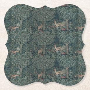 William Morris Greenery Forest Animals Kartonnen Onderzetters
