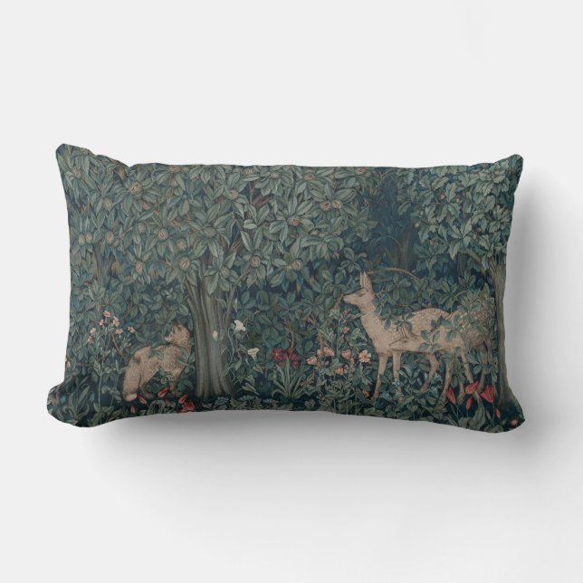  William Morris Greenery Forest Animals Kussen (Voorkant)
