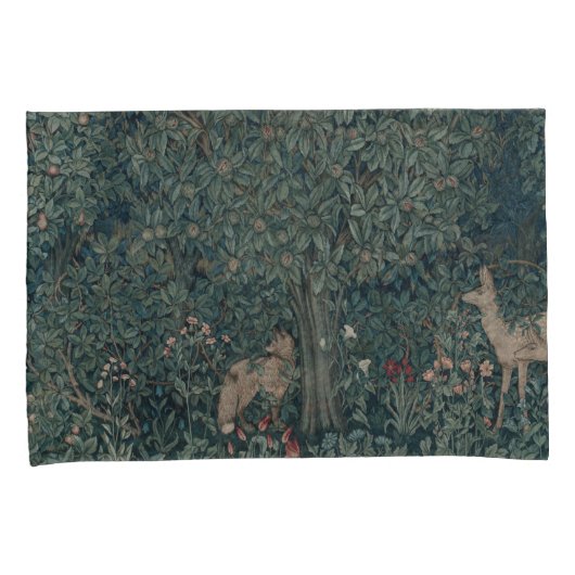  William Morris Greenery Forest Animals Kussensloop (Voorkant-Rechts)