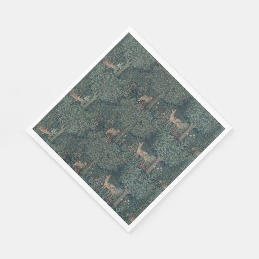  William Morris Greenery Forest Animals Servet (Hoek)