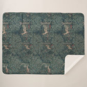  William Morris Greenery Forest Animals Sherpa Deken (Voorkant (horizontaal))