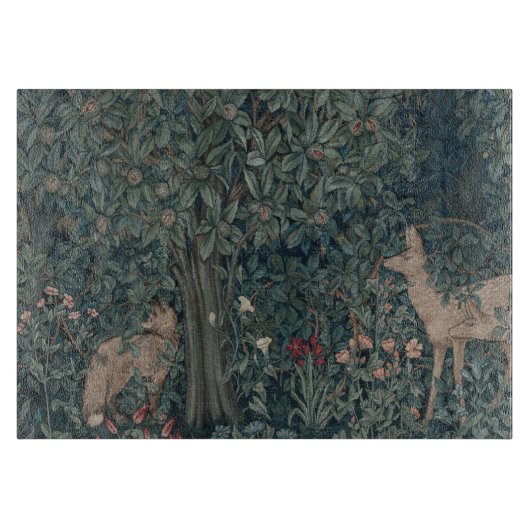  William Morris Greenery Forest Animals Snijplank (Voorkant)