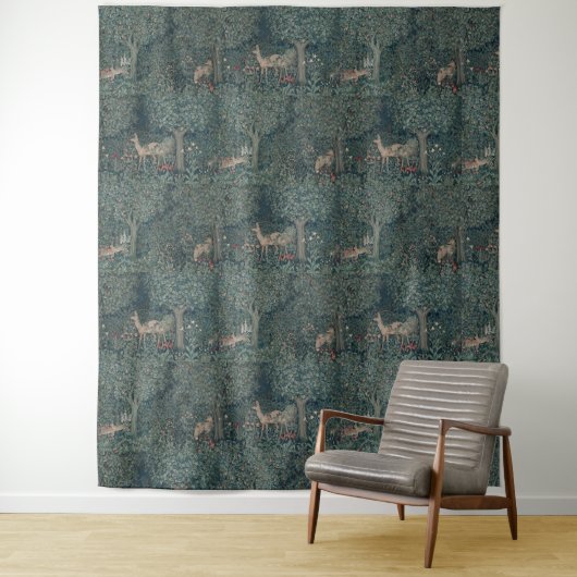  William Morris Greenery Forest Animals Wandkleed (In situ)