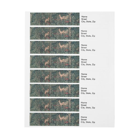 William Morris Greenery Fox Wildlife Adreslabel Wikkel (Vel)