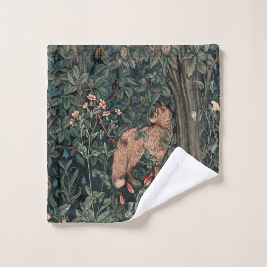 William Morris Greenery Fox Wildlife Bad Handdoek (Wasdoekje)