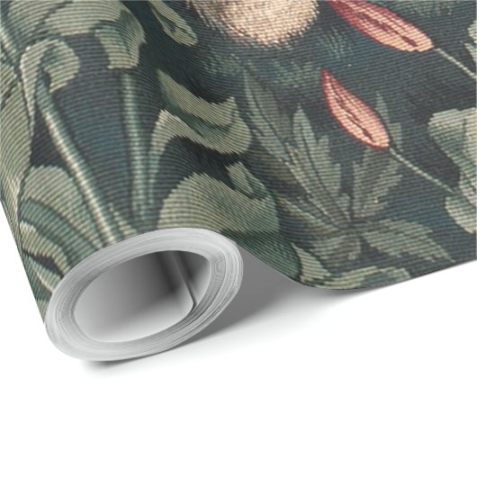 William Morris Greenery Fox Wildlife Cadeaupapier (Rol Hoek)
