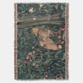 William Morris Greenery Fox Wildlife Deken (Voorkant Verticaal)