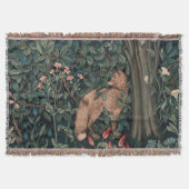 William Morris Greenery Fox Wildlife Deken (Voorkant)