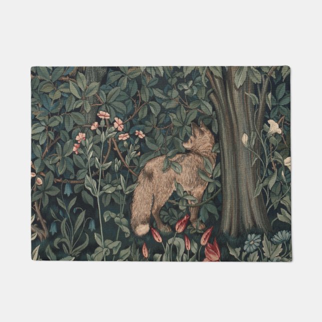 William Morris Greenery Fox Wildlife Deurmat (Voorkant)