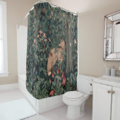 William Morris Greenery Fox Wildlife Douchegordijn (In situ)