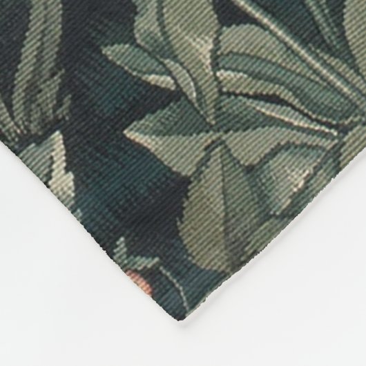 William Morris Greenery Fox Wildlife Fleece Deken (Hoek)