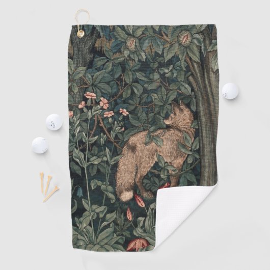 William Morris Greenery Fox Wildlife Golfhanddoek (Insitu)