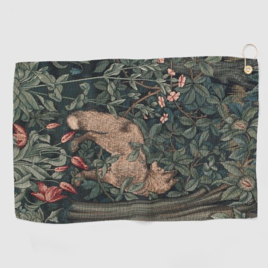 William Morris Greenery Fox Wildlife Golfhanddoek (Horizontaal)