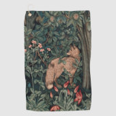William Morris Greenery Fox Wildlife Golfhanddoek (Voorkant)