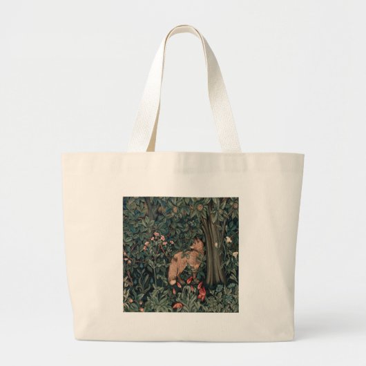 William Morris Greenery Fox Wildlife Grote Tote Bag (Voorkant)