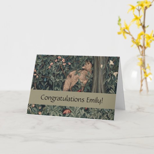 William Morris Greenery Fox Wildlife Kaart (Gele Bloem)