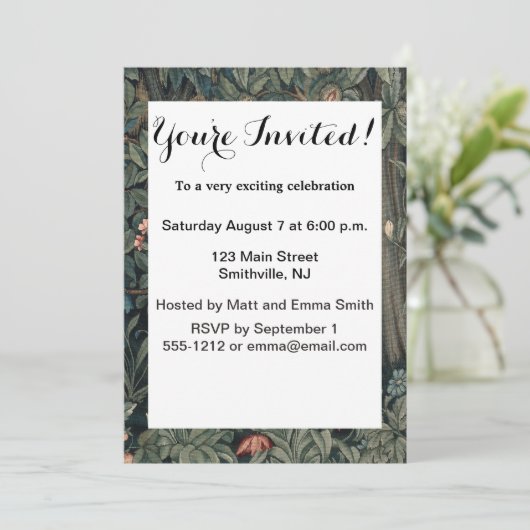 William Morris Greenery Fox Wildlife Kaart (Staand voorkant)