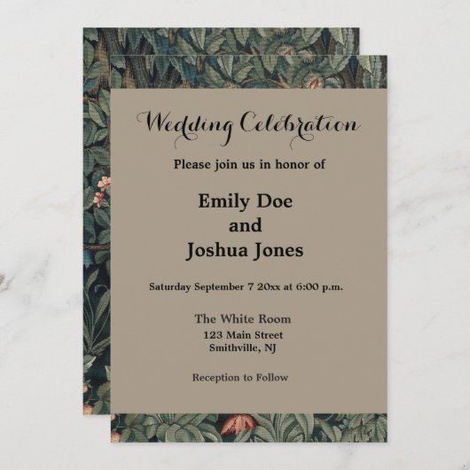 William Morris Greenery Fox Wildlife Kaart (Voorkant / Achterkant)