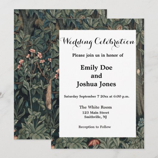 William Morris Greenery Fox Wildlife Kaart (Voorkant / Achterkant)