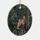 William Morris Greenery Fox Wildlife Keramisch Ornament (Rechts)