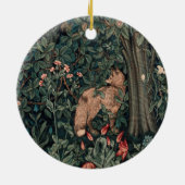 William Morris Greenery Fox Wildlife Keramisch Ornament (Achterkant)