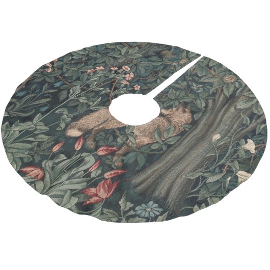 William Morris Greenery Fox Wildlife Kerstboom Rok (Gekanteld)