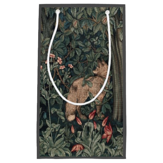 William Morris Greenery Fox Wildlife Klein Cadeauzakje (Voorkant)