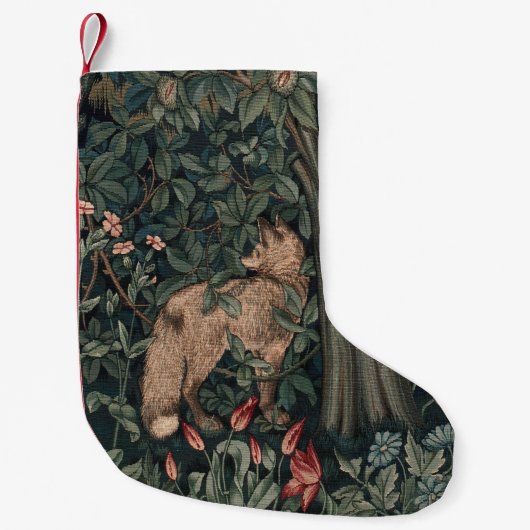William Morris Greenery Fox Wildlife Kleine Kerstsok (Voorkant)
