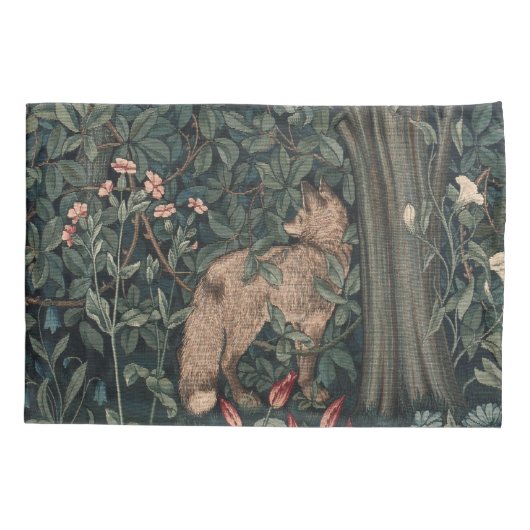 William Morris Greenery Fox Wildlife Kussensloop (Achterkant)