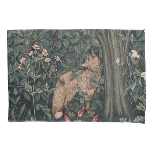 William Morris Greenery Fox Wildlife Kussensloop (Voorkant)