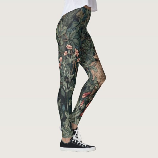 William Morris Greenery Fox Wildlife Leggings (Rechts)